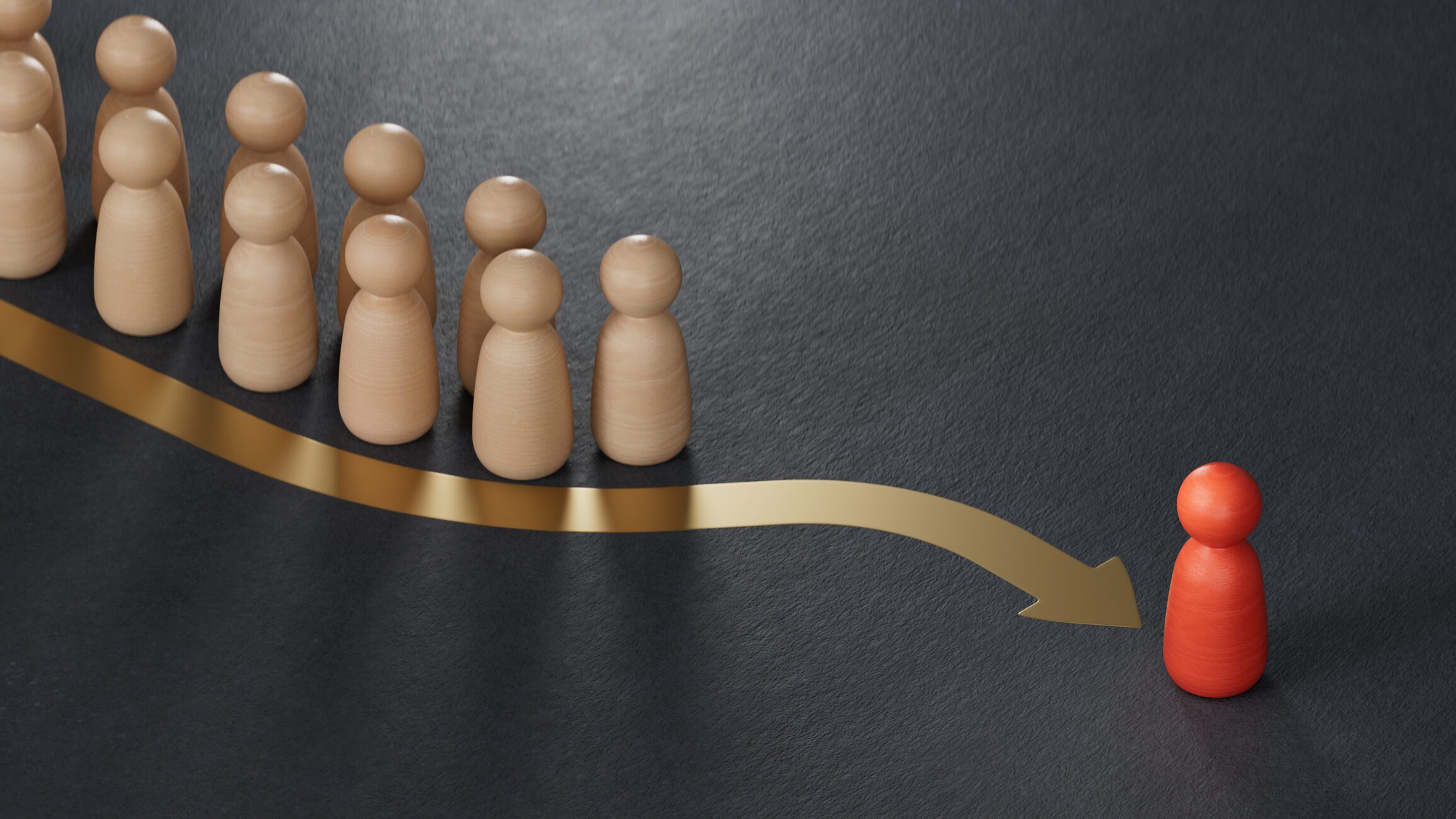 Red Pawn Passing 3d Illustration. Vip Pass Concept.leadership With Business Success Concept.3d Rendering On Black Background.