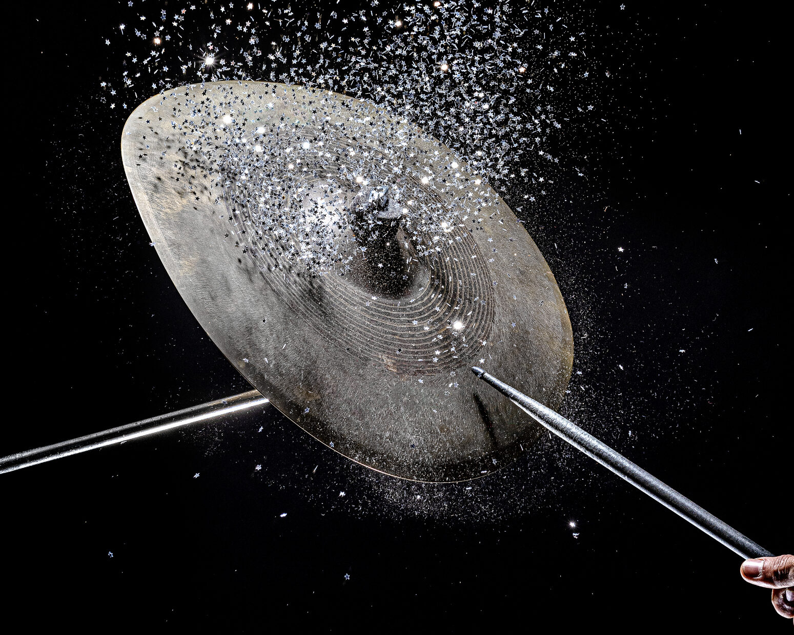 Crash Cymbal With Flying Particles