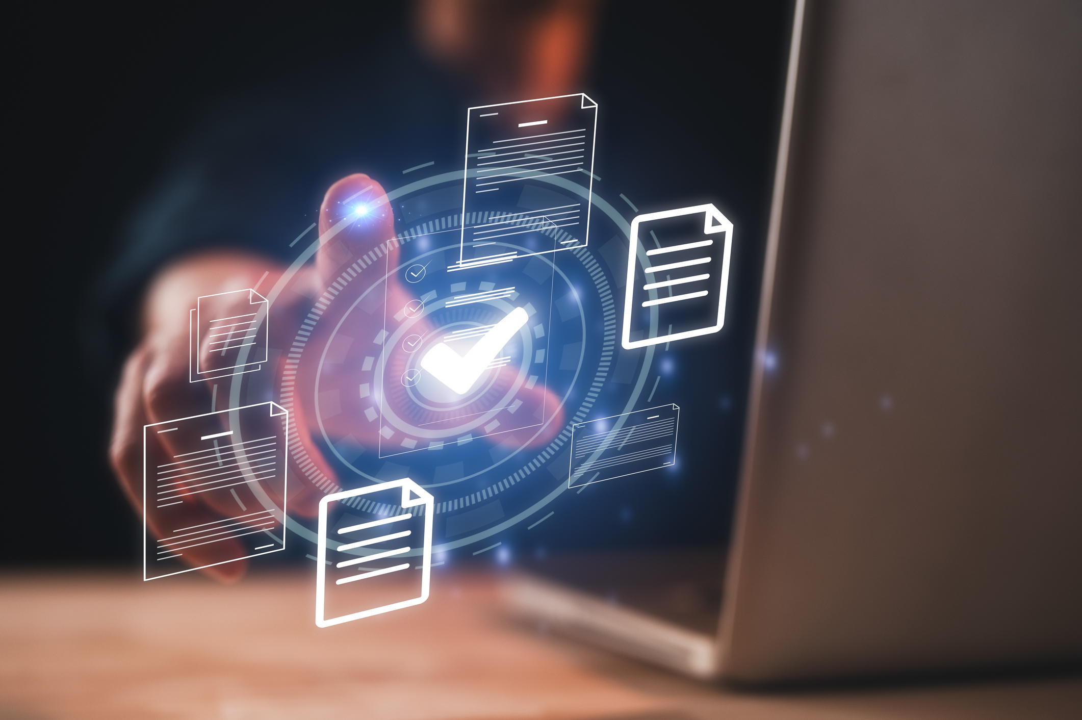 Document Report Of Quality Management With Quality Assurance Or Qa And Quality Control Or Qc And Improvement. Standardization, Certification Concept. Compliance To Regulations And Standards