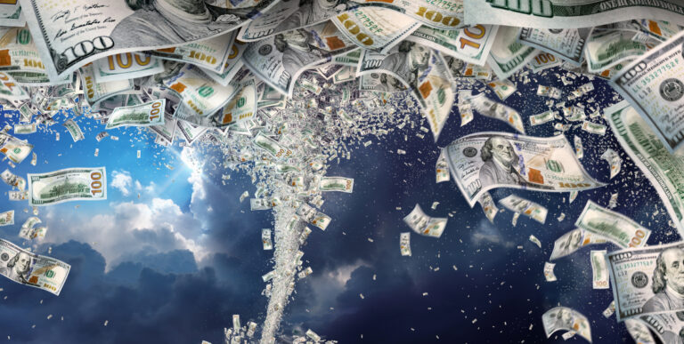 Financial Crisis Concept Of Money Tornado