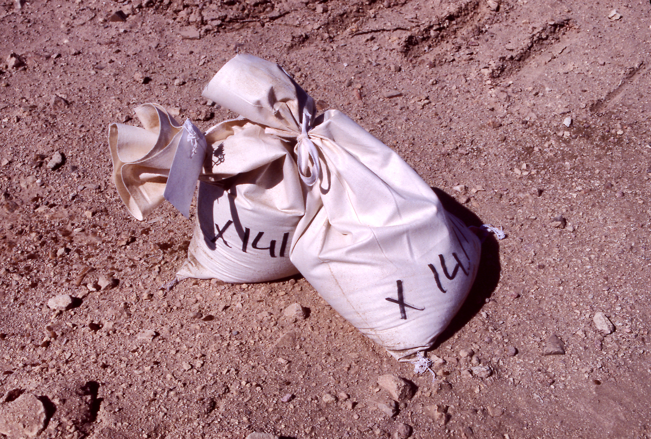 Bags Of Soils Samples In White Bags
